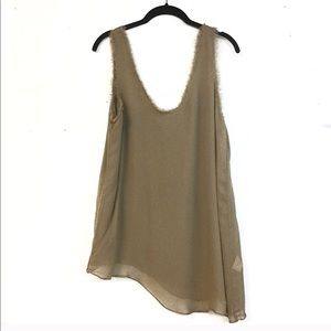 Helmut Lang Asymmetric Tank Top with Frayed Edges
